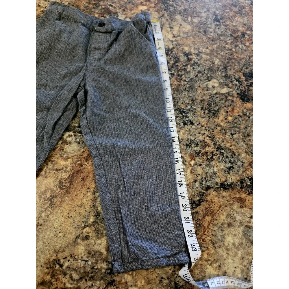 Wonder Nation Boy's Pants Black& White Elastic Waist SIZE T5